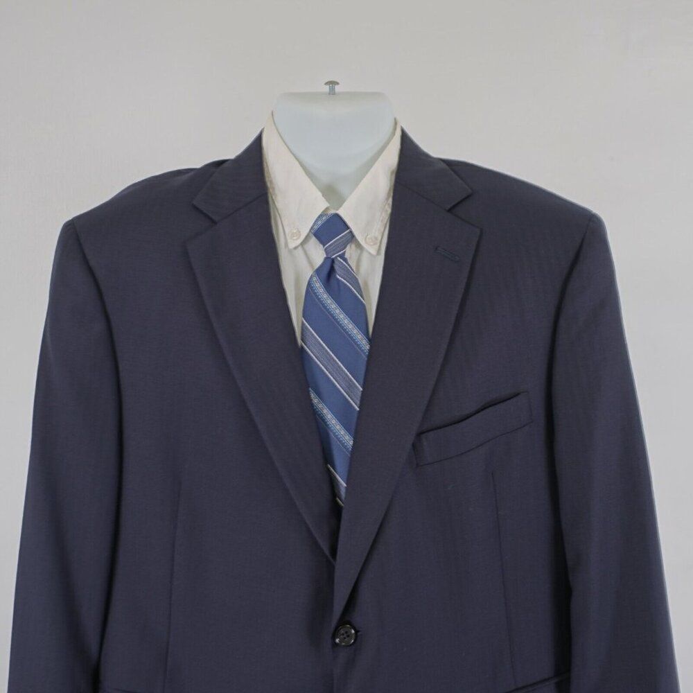 Hart Schaffner Marx Gold Trumpeter Nordstrom Wool Blue Herringbone Blazer 44S